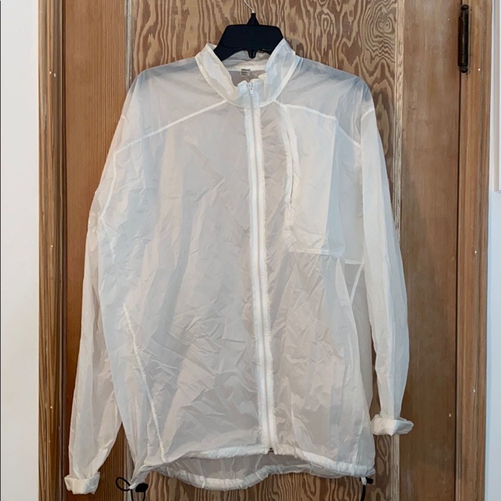 White transparent wind breaker
